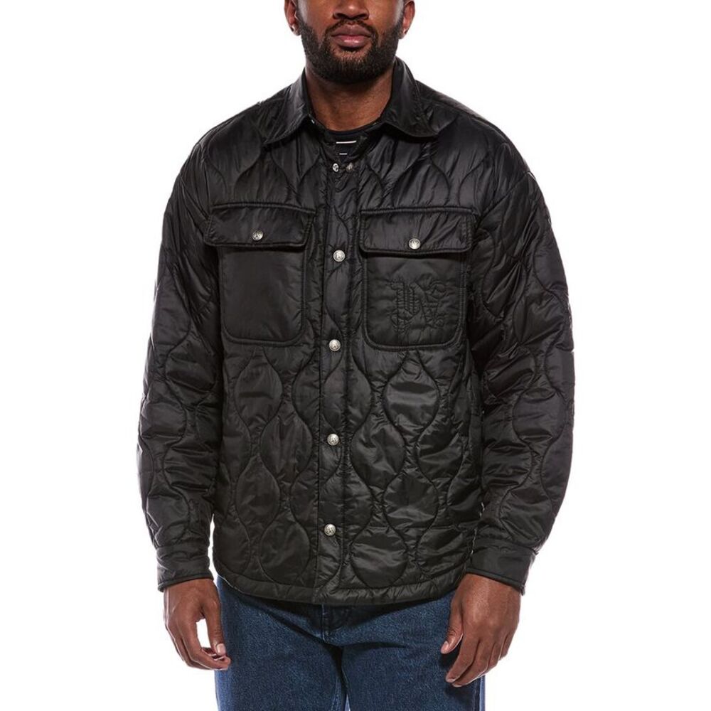 Palm Angels Mens  Quilted Jacket, Black